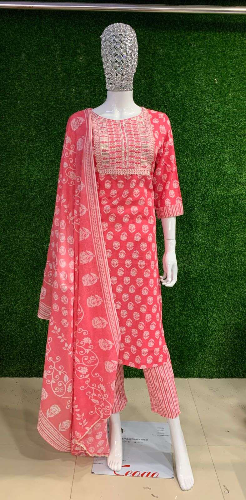 BEMITEX PRESENTS RED PURE 6060 COTTON FABRIC BASED 3 PIECE READYMADE SUIT COMBO COLLECTION WHOLESALE SHOP IN SURAT